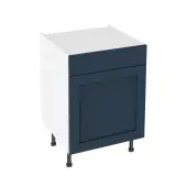 Kitchen Kit Flatpack Shaker Super Matt Indigo Blue 600 Drawerline Base Cabinet - FKKH1378