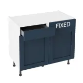 Kitchen Kit Flatpack Shaker Super Matt Indigo Blue 1000 LH Drawerline Base Cabinet - FKKH1379