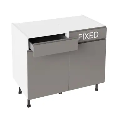 Click Here To Enlarge This Photo Of Kitchen Kit Flatpack J Pull Super Matt Dust Grey 1000 RH Drawerline Base Cabinet - FKKJ0880