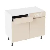 Kitchen Kit Flatpack J Pull Super Gloss Cashmere 1000 RH Drawerline Base Cabinet - FKKJ0180