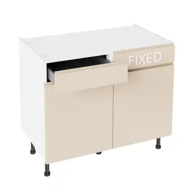 Click Here To Enlarge This Photo Of Kitchen Kit Flatpack J Pull Super Matt Cashmere 1000 RH Drawerline Base Cabinet - FKKJ0680