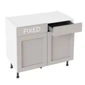 Kitchen Kit Flatpack Shaker Super Matt Light Grey 1000 RH Drawerline Base Cabinet - FKKH0780