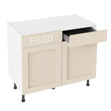 Click Here To Enlarge This Photo Of Kitchen Kit Flatpack Shaker Super Matt Cashmere 1000 RH Drawerline Base Cabinet - FKKH0680