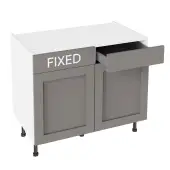 Kitchen Kit Flatpack Shaker Super Matt Dust Grey 1000 RH Drawerline Base Cabinet - FKKH0880