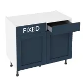 Kitchen Kit Flatpack Shaker Super Matt Indigo Blue 1000 RH Drawerline Base Cabinet - FKKH1380