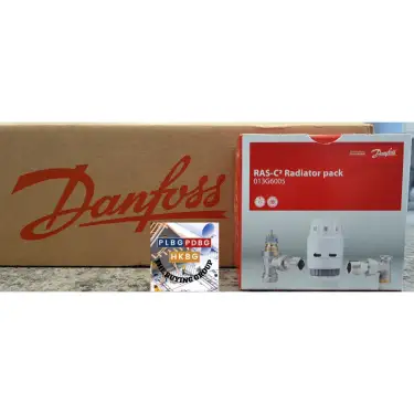 Click Here To Enlarge This Photo Of Danfoss Ras-C2 Angled Thermostatic Radiator Valve And Lockshield 15mm 013G6005 &lpar;Pack of 12&rpar;