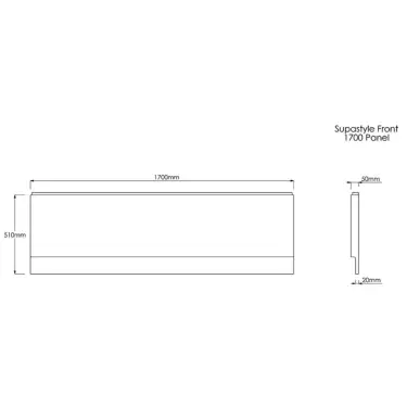 Click Here To Enlarge This Photo Of Trojan Supastyle 1700mm Bath Front Panel - Gloss White