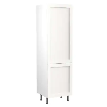 Click Here To Enlarge This Photo Of Kitchen Kit Flatpack Shaker Ultra Matt White 600 Tall Unit Fridge&Freezer 70&sol;30 with White Cabinet - FKKH0522