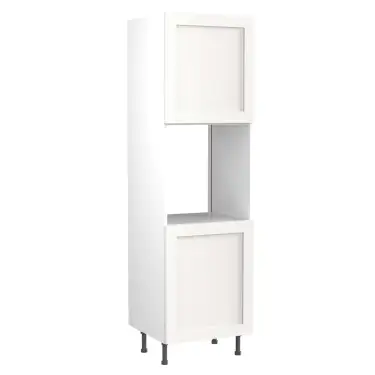 Click Here To Enlarge This Photo Of Kitchen Kit Flatpack Shaker Ultra Matt White 600 Tall Unit Single Oven with White Cabinet - FKKH0531