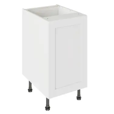 Click Here To Enlarge This Photo Of Kitchen Kit Flatpack Shaker Ultra Matt White 450 Base Unit with White Cabinet - FKKH0539