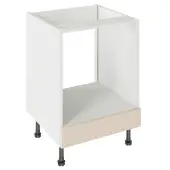 Kitchen Kit Flatpack Shaker Ultra Matt Cashmere 600 Base Unit Oven with White Cabinet - FKKH0605