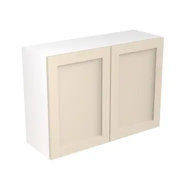 Click Here To Enlarge This Photo Of Kitchen Kit Flatpack Shaker Ultra Matt Cashmere 1000 Wall Unit with White Cabinet - FKKH0615