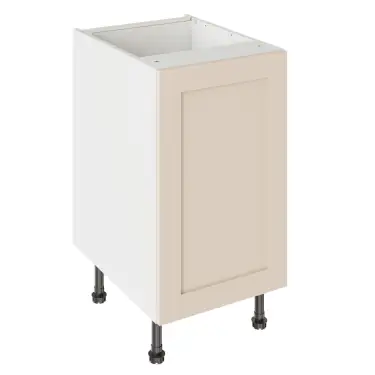 Click Here To Enlarge This Photo Of Kitchen Kit Flatpack Shaker Ultra Matt Cashmere 450 Base Unit with White Cabinet - FKKH0639