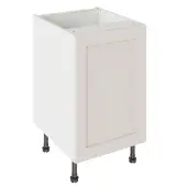 Kitchen Kit Flatpack Shaker Ultra Matt Light Grey 500 Base Unit with White Cabinet - FKKH0703