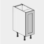 Kitchen Kit Flatpack Shaker Ultra Matt Dust Grey 300 Base Unit with White Cabinet - FKKH0801