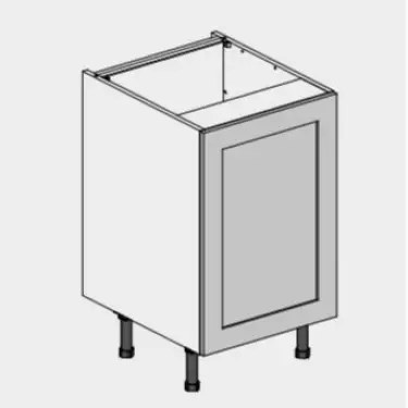 Click Here To Enlarge This Photo Of Kitchen Kit Flatpack Shaker Ultra Matt Dust Grey 500 Base Unit with White Cabinet - FKKH0803