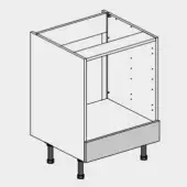 Kitchen Kit Flatpack Shaker Ultra Matt Dust Grey 600 Base Unit Oven with White Cabinet - FKKH0805