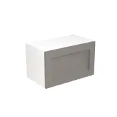 Kitchen Kit Flatpack Shaker Ultra Matt Dust Grey 600 Wall Unit Bridge with White Cabinet - FKKH0819