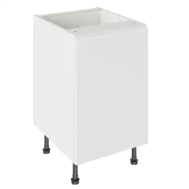 Click Here To Enlarge This Photo Of Kitchen Kit J-Pull Flatpack 500 Base Kitchen Cabinet Gloss White with White Cabinet - FKKJ0003