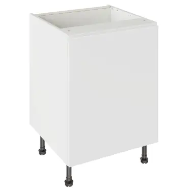 Click Here To Enlarge This Photo Of Kitchen Kit J-Pull Flatpack 600 Base Kitchen Cabinet Gloss White with White Cabinet - FKKJ0004