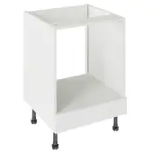 Kitchen Kit J-Pull Flatpack 600 Oven Base Kitchen Cabinet Gloss White with White Cabinet - FKKJ0005