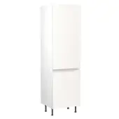 Kitchen Kit J-Pull Flatpack 600 Fridge and Freezer Housing Gloss White with White Cabinet - FKKJ0022