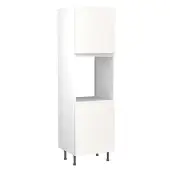 Kitchen Kit J-Pull Flatpack 600 Single Oven Housing Gloss White with White Cabinet - FKKJ0031