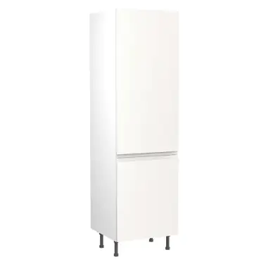 Click Here To Enlarge This Photo Of Kitchen Kit J-Pull Flatpack 600 Larder Cabinet Gloss White with White Cabinet - FKKJ0034