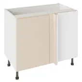 Kitchen Kit J-Pull Flatpack 1000 Blind Corner Base Kitchen Cabinet Gloss Cashmere with White Cabinet - FKKJ0109