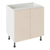 Kitchen Kit J-Pull Flatpack 800 Base Kitchen Cabinet Gloss Cashmere with White Cabinet - FKKJ0136
