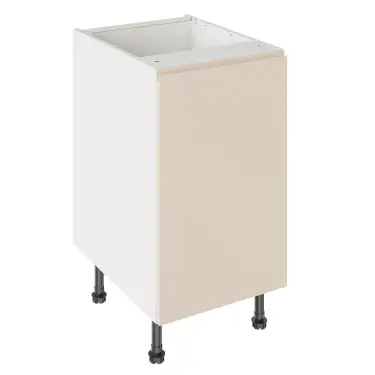 Click Here To Enlarge This Photo Of Kitchen Kit J-Pull Flatpack 450 Base Kitchen Cabinet Gloss Cashmere with White Cabinet - FKKJ0139