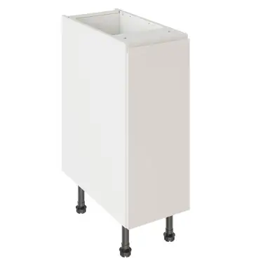 Click Here To Enlarge This Photo Of Kitchen Kit J-Pull Flatpack 300 Base Kitchen Cabinet Gloss Light Grey with White Cabinet - FKKJ0201