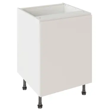 Click Here To Enlarge This Photo Of Kitchen Kit J-Pull Flatpack 600 Base Kitchen Cabinet Gloss Light Grey with White Cabinet - FKKJ0204
