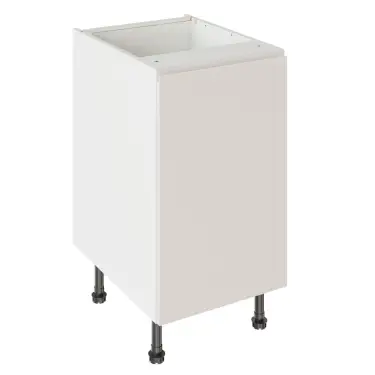Click Here To Enlarge This Photo Of Kitchen Kit J-Pull Flatpack 450 Base Kitchen Cabinet Gloss Light Grey with White Cabinet - FKKJ0239