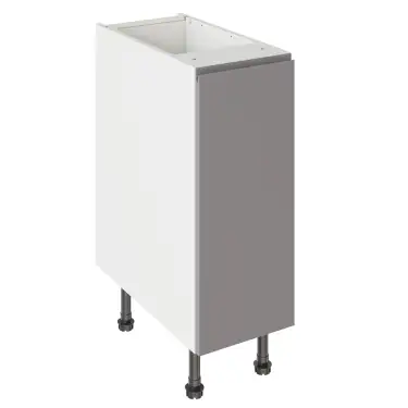 Click Here To Enlarge This Photo Of Kitchen Kit J-Pull Flatpack 300 Base Kitchen Cabinet Gloss Dust Grey with White Cabinet - FKKJ0301