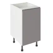 Kitchen Kit J-Pull Flatpack 450 Base Kitchen Cabinet Gloss Dust Grey with White Cabinet - FKKJ0339