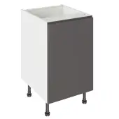 Kitchen Kit J-Pull Flatpack 500 Base Kitchen Cabinet Gloss Graphite with White Cabinet - FKKJ0403