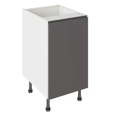 Click Here To Enlarge This Photo Of Kitchen Kit J-Pull Flatpack 450 Base Kitchen Cabinet Gloss Graphite with White Cabinet - FKKJ0439