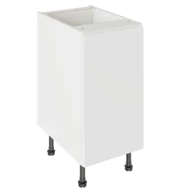 Click Here To Enlarge This Photo Of Kitchen Kit J-Pull Flatpack 400 Base Kitchen Cabinet Matt White with White Cabinet - FKKJ0502