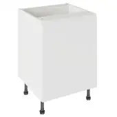 Kitchen Kit J-Pull Flatpack 600 Base Kitchen Cabinet Matt White with White Cabinet - FKKJ0504