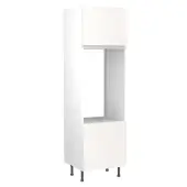 Kitchen Kit J-Pull Flatpack 600 Double Oven Housing Matt White with White Cabinet - FKKJ0521