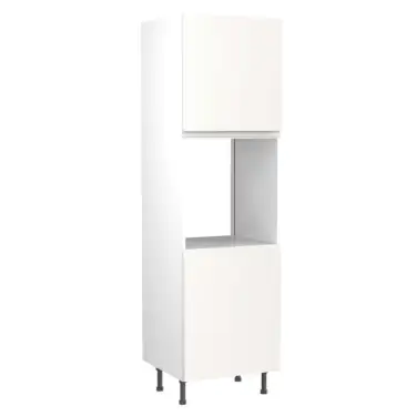 Click Here To Enlarge This Photo Of Kitchen Kit J-Pull Flatpack 600 Single Oven Housing Matt White with White Cabinet - FKKJ0531