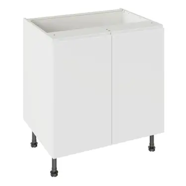 Click Here To Enlarge This Photo Of Kitchen Kit J-Pull Flatpack 800 Base Kitchen Cabinet Matt White with White Cabinet - FKKJ0536
