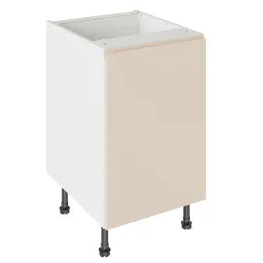 Click Here To Enlarge This Photo Of Kitchen Kit J-Pull Flatpack 500 Base Kitchen Cabinet Matt Cashmere with White Cabinet - FKKJ0603