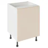 Kitchen Kit J-Pull Flatpack 600 Base Kitchen Cabinet Matt Cashmere with White Cabinet - FKKJ0604