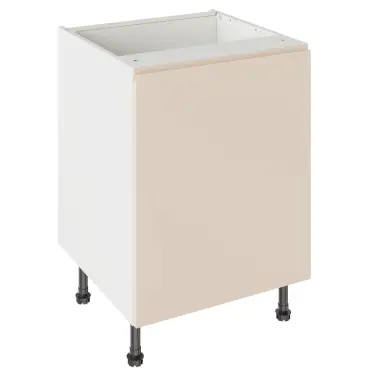 Click Here To Enlarge This Photo Of Kitchen Kit J-Pull Flatpack 600 Sink or Hob Base Kitchen Cabinet Matt Cashmere with White Cabinet - FKKJ0635