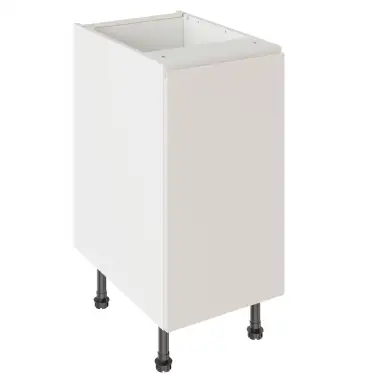 Click Here To Enlarge This Photo Of Kitchen Kit J-Pull Flatpack 400 Base Kitchen Cabinet Matt Light Grey with White Cabinet - FKKJ0702