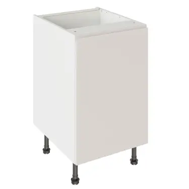 Click Here To Enlarge This Photo Of Kitchen Kit J-Pull Flatpack 500 Base Kitchen Cabinet Matt Light Grey with White Cabinet - FKKJ0703
