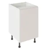 Kitchen Kit J-Pull Flatpack 500 Base Kitchen Cabinet Matt Light Grey with White Cabinet - FKKJ0703