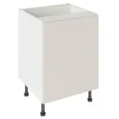 Kitchen Kit J-Pull Flatpack 600 Base Kitchen Cabinet Matt Light Grey with White Cabinet - FKKJ0704